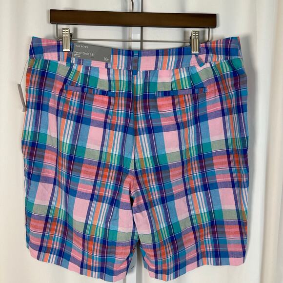 NWT Talbots Madras Plaid Perfect Short‎ Bermuda Length SZ 16P Petite Preppy - Picture 3 of 7